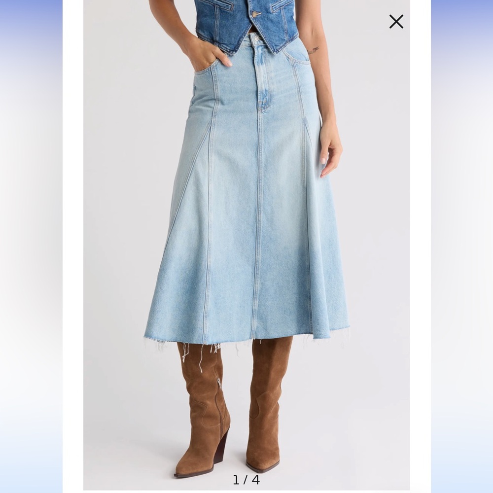 Mother denim The Full Swing Fray skirt NWT size 25 / 0
